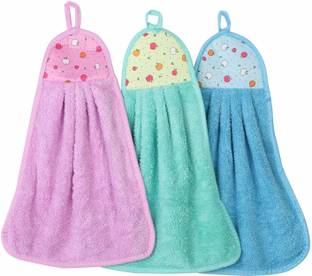 BREVARD Microfibre Wash Basin Towel and Kitchen Napkins(Set of 3) Multicolor Cloth Napkins