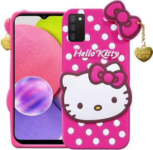 Wowcase Back Cover for Samsung Galaxy A03s, 3D Cute Doll, Cute Hello Kitty, Soft Girl Back Cover with Pendant