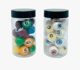 Tosca Bubble Gum Candy Combo | Terror Eyes & Pool Balls (20 Balls in Each Jar) Strawberry Chewing Gum