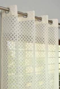 Wisk N Twisk 274 cm (9 ft) Net Transparent Long Door Curtain (Pack Of 2)