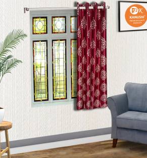 KANUSHI 153 cm (5 ft) Polyester Semi Transparent Window Curtain Single Curtain