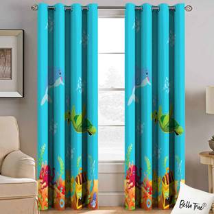 BELLA TRUE 213 cm (7 ft) Polyester Semi Transparent Door Curtain (Pack Of 2)