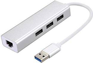 BhalTech USB 3.0 to RJ45 Ethernet LAN Adapter with 3 Port USB Hub USB Hub