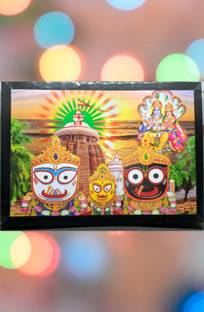 Dhaksh handicrafts Artkalakruti lord Jagannath ceramic photo frame or poste.17*12 cm Ceramic 12 inch x 17 inch Painting