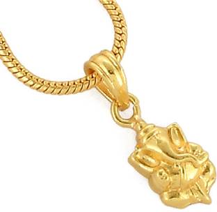 ruby collection Pendant with Chain Ganesh Ji, Ganpati Maharaj Design for Men-Women & Boys-Girls Gold-plated Brass Locket