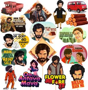 ZYOZI Bollywood Movie Theme Photo Booth Props 16 Pieces Trending Movie Photo Props Photo Booth Board