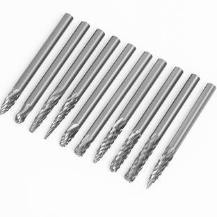 uptodateprouducts for Die Grinder Drill 10Pcs Carbide Burr Set 3x3MM Tungsten Carbide Rotary Files Burrs Rotary Tool