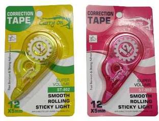 imtion ( Pack of 1 Pcs ) Correction Tape ( Multicolor , 5 mm x 12 mtr Length