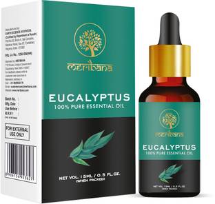 MeriBana Ayurveda Eucalyptus Essential Oil, 100% Natural For Aromatherapy 15 ml