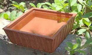hc the crafts Earthen Pot Terracotta Bird Bath, Earth Brown Regular Bird Bath