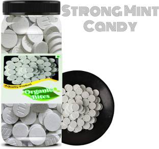 Organic Bites Mint Candy (Extra Strong Mint Candy) Sugar Bolied Mint Candy - 200 gm Jar Pack Mint Candy