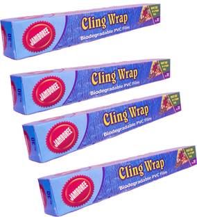 JAMBOREE Plastic Wrap 12 Inch X 30 Meter Roll Cling Wrap for Food wrap baking (Pack of 4) Shrinkwrap