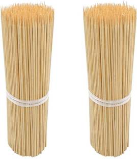 JAMBOREE Natural Bamboo Skewers for BBQ Fruit Cocktail Kebab Grilling Barbecue Disposable Bamboo Roast Fork Set