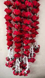 3A Featuretail 5ft Artificial Red Roses Garland String for Decoration Plastic Garland