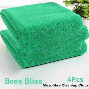 Bee's Bliss Microfiber Cleaning Cloth Towel for Washing Kitchen Vehicle Home Decor 340GSM Green Cloth Napkins