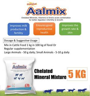 Aalmix Chelated Mineral Mixture for Cow, Buffalo, Sheep, Horse & Poultry, 5 Kg Powder Pet Health Supplements