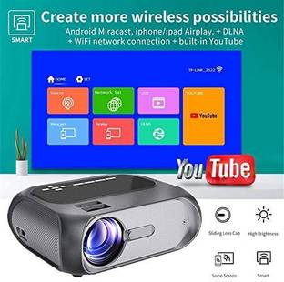 TOTAL T4 Mini Portable Projector With Screen Mobile Phone Large Screen And Stereo (4700 lm) Portable Projector