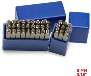 SAMENX Letter & Number Punch Set | 9 Numbers (0 to 9) & 27 Letters (A to Z ) 36pcs 5mm Punches & Punching Machines
