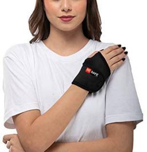 BE SAFE Forever Wristband Support with Thumb Loop Thumb and Wrist Brace Support for Gym, Black Finger Support