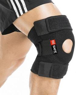 BE SAFE Forever Knee Cap Support Band Open Patella Knee Brace, Single, XL Black Knee Support