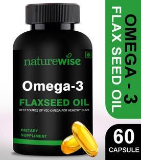 Naturewise VEG Omega 3 Flax Seed Oil Capsules- Best Source of Veg Omega (1000mg)