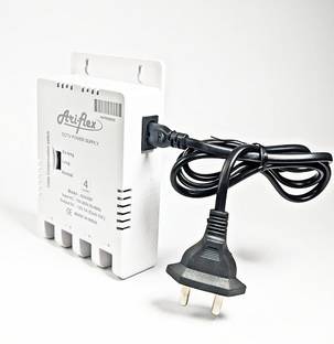 Spx 4 Channel SMPS for FOUR CCTV Security Bullet & Dome Camera Worldwide Adaptor INPUT AC: 150-285V, 50-60Hz Output DC 12V DC-1A(EACH CHANNEL) , Power Supply Adapter for up to 4 CCTV Cameras(WHITE) (1PEICE) Worldwide Adaptor