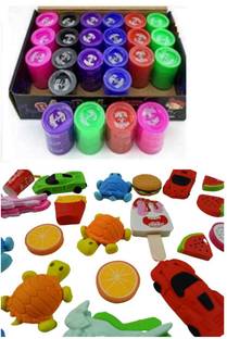 imtion 2 in 1 ( 1 Pcs Any Design eraser + 3 Pcs slime jelly any colorur )