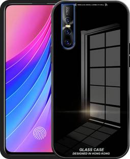 ELEF Back Cover for Vivo V15 Pro Luxurious 9H Toughened Mirror Glass Back Case Shockproof TPU Bumper