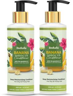 Indalo Banana Hibiscus Hair Conditioner with Vitamin E for Dry & Frizzy Hair