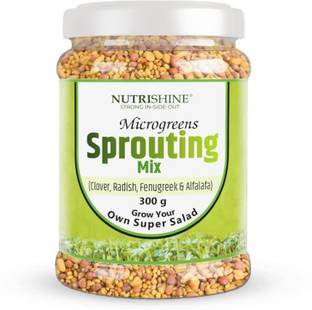 NUTRISHINE Microgreen's Sprouting Mix 300gm [Clover, Radish, Fenugreek & Alfalfa Seeds Mix] Mixed Seeds