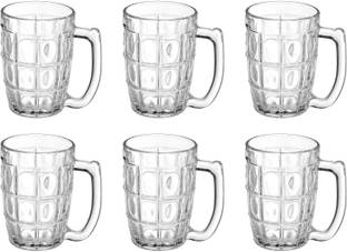 Madhawar store (Pack of 6) Beer Mug Glass for Home Dining Tableware Beer/Juice Cold Beverages Glass Set Beer Mug