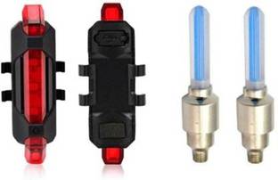 rebel Combo of tyre vaulve light(blue)+Blinker Warning LED Rear Tail Light LED Wheel Reflectors