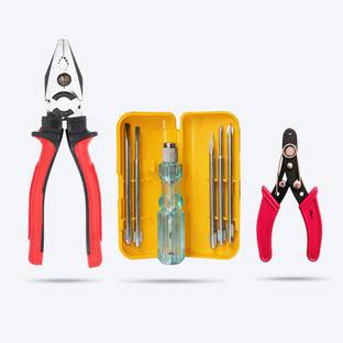 Hillgrove HGCM143M2 5in1 Combination Screwdriver Set with Neon Bulb,inch Plier,Wire Cutter Combination Screwdriver Set