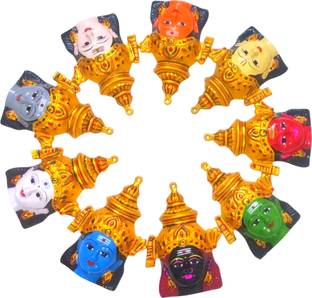 Epoojacart Nava Vishnu Faces - 9 Vishnu Faces - Narayan Faces (Each face 8 inches) Decorative Showpiece  -  20 cm