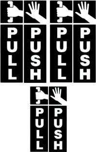 HindK 25.4 cm PULL PUSH STICKER FOR GLASS DOOR PACK OF 3 MULTIPLE PLACE USED Self Adhesive Sticker