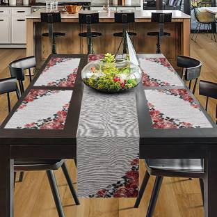 PRAKARTIK Black, Red 180 cm Table Runner