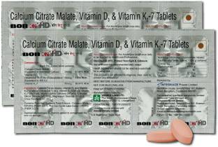 BON K2 HD with Advanced Calcium–20 Tablet|Vitamin D3 & Vitamin K2-7 Multivitamin Tab