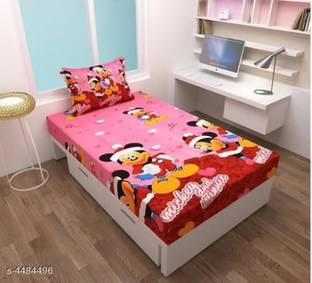 Decent Home 144 TC Polycotton Single Cartoon Flat Bedsheet