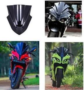 W 4 A Traders BIKE WINDSHIELD BLACK NINJA PULSAR ALL BIKE UNIVERSAL Bike Windshield Bike Windshield