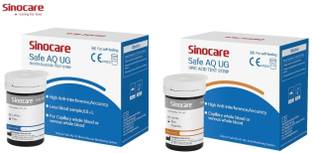Sinocare Safe AQ UG [ Uric Acid ( U ) with Blood Glucose ( G ) ] ( Strips Only) 100 Glucometer Strips