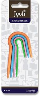Jyoti Cable Needle for Knitting - Plastic (4 Pieces in Pouch) Hand Sewing Needle