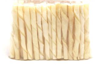 Pet Care Brandon 450gm White Digestible Rawhide Twisted Chew Sticks For Dogs Dog Chew