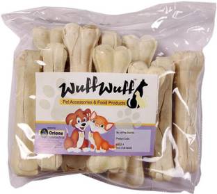 Wuff-wuff Brandon 4 Inch 800gm White Digestible Rawhide Pressed Bone Dog Chew For Dogs Dog Chew