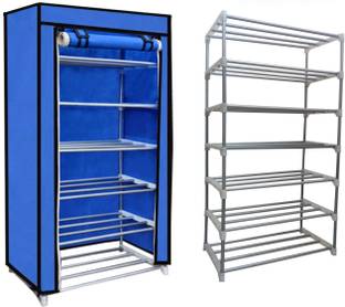 KOnline Metal Shoe Stand(Blue,6 Shelves, Metal Shoe Stand