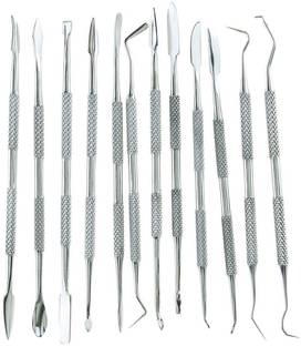 लक्जरो Dental Wax Knife Kit Metal Wood Wax Carver Jewelry Tool Set Of 12
