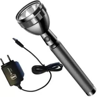Aubade Premium Quality Long Range (800 mtr) Rechargeable LED Water Resistant Metal Body Torch