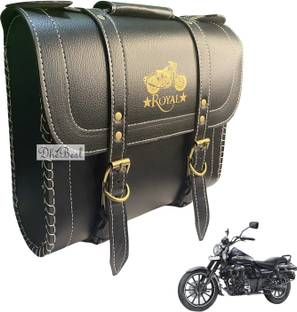Dhe Best Bike Saddle Bag Waterproof Golden Buckle Black for Avenger Street 160 Saddle Bag Black Leatherette Motorbike Saddlebag
