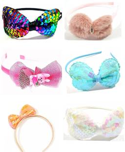 Anna Stella Multi-Coloured Baby Girl Hairband Hair Accessories Pack of 6 (Style 7-6) Head Band