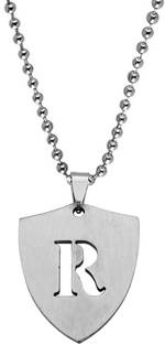 M Men Style English Alphabet Initial Charms Letter Initial R Alphabet Letters Script Name Sterling Silver स्टेनलेस स्टील पेंडेंट