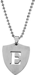 M Men Style Initial Charms Letter Initial E Alphabet Letters Script Name Sterling Silver Stainless Steel Pendant